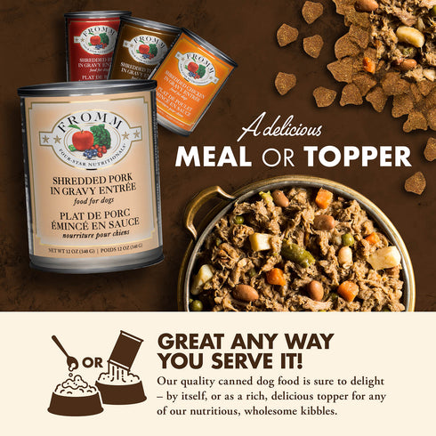 Fromm Four-Star Wet Dog Food - Shredded Pork in Gravy - 12oz Can